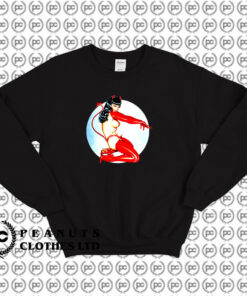 Rare Bettie Page Topless Devil Pinup Sweatshirt