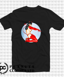 Rare Bettie Page Topless Devil Pinup T Shirt