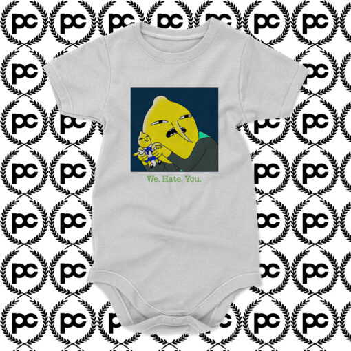 Adventure Time Lemongrab We Hate You Baby Onesie