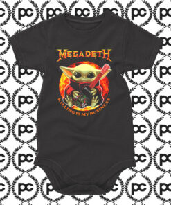 Baby Yoda Hug Guitar Megadeth Killing Is My Business Baby Onesie