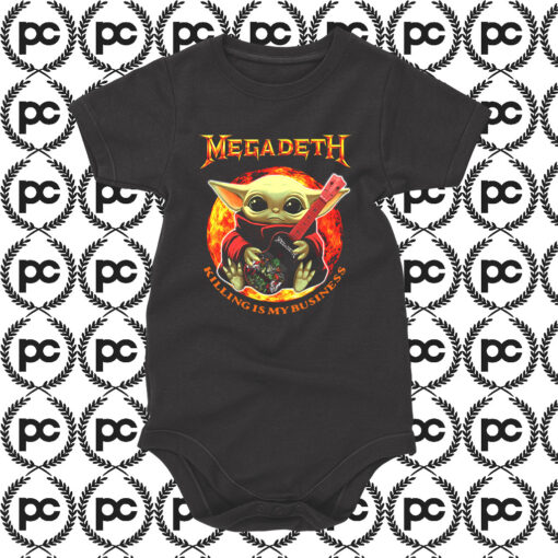 Baby Yoda Hug Guitar Megadeth Killing Is My Business Baby Onesie