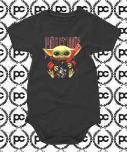 Baby Yoda hug Motley Crue Baby Onesie