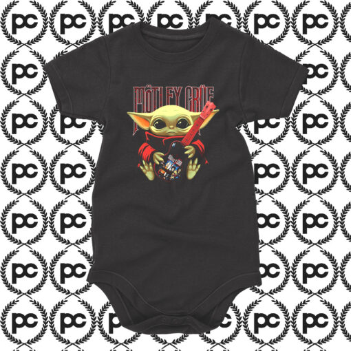 Baby Yoda hug Motley Crue Baby Onesie