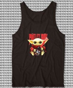 Baby Yoda hug Motley Crue Unisex Tank Tops