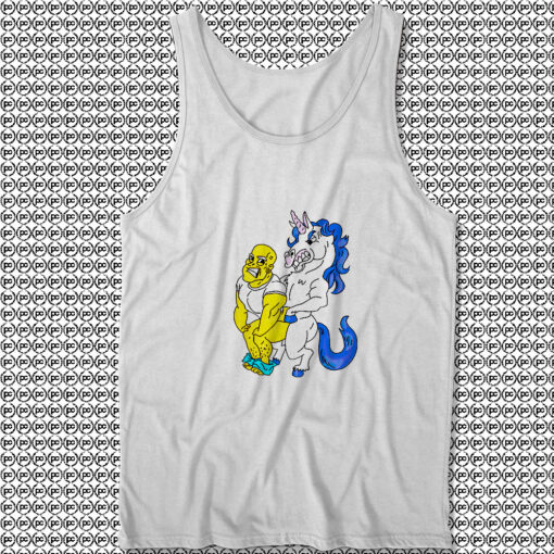 Big Mouth Drawing of a Unicorn Funny Unisex Tank Tops