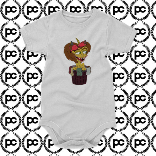 Big Mouth Hormone Monster in a Basket Baby Onesie