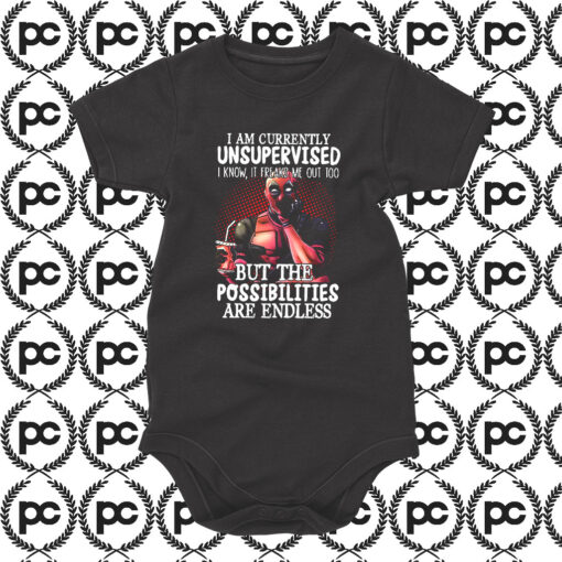 Deadpool I Am Currently Unsupervised Baby Onesie