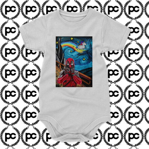 Deadpool Scream Unicorn Starry Night Baby Onesie