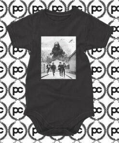 Godzilla Versus The Beatles Baby Onesie