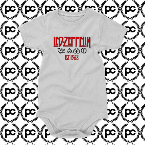 Led Zeppelin Symbols Est 68 Baby Onesie