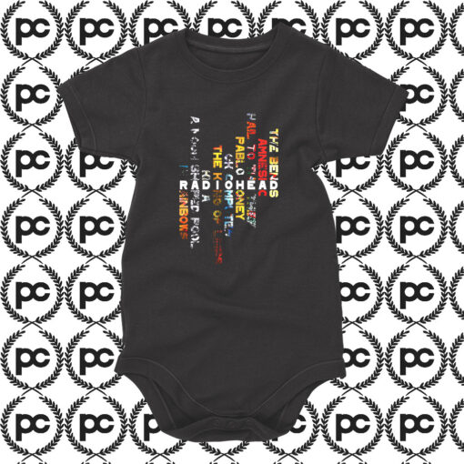 Radiohead Vertical Design Colorful Baby Onesie