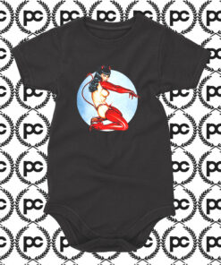 Rare Bettie Page Topless Devil Pinup Baby Onesie