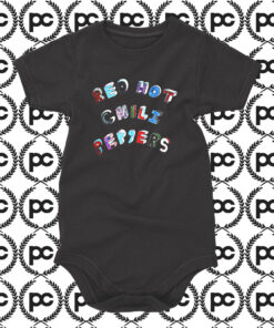 Red Hot Chili Peppers Colorful Block Letters Baby Onesie