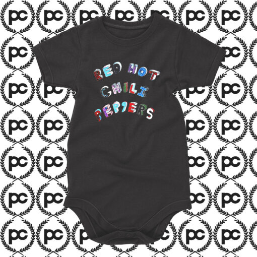 Red Hot Chili Peppers Colorful Block Letters Baby Onesie