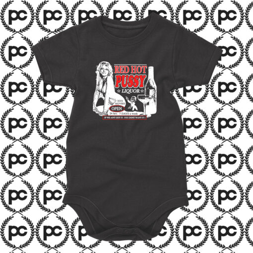 Red Hot Pussy Liquor Adult Thing Baby Onesie