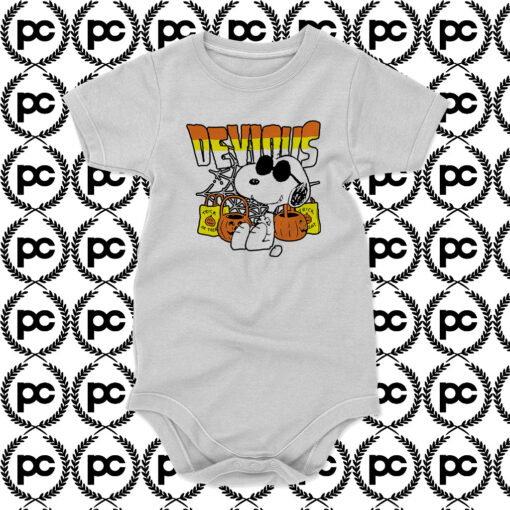 Snoopy Devious Halloween Trick Or Treat Baby Onesie