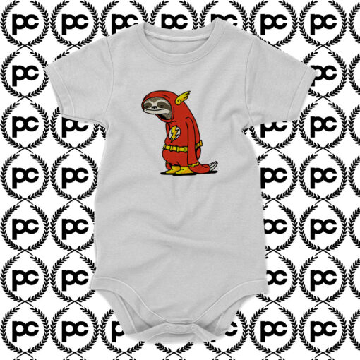 Superhero Sloth The Flash Funny Baby Onesie