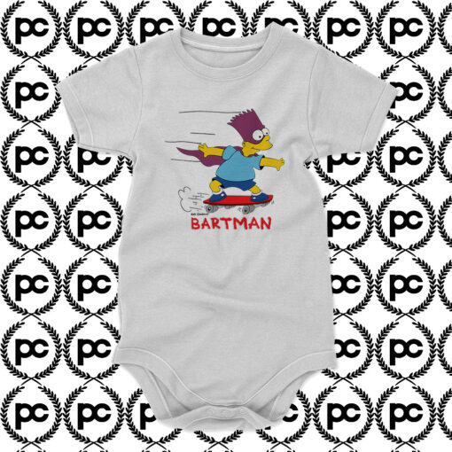 The Simpsons Bartman Skateboard Baby Onesie