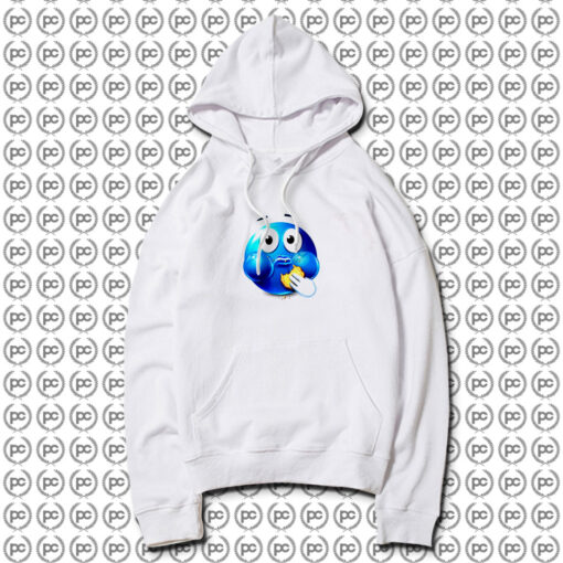 Blue Emoji Eating a Cookie Hoodie