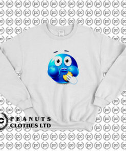 Blue Emoji Eating a Cookie Sweatshirt