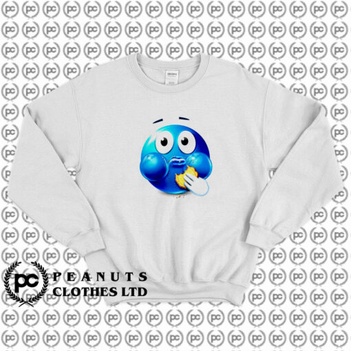 Blue Emoji Eating a Cookie Sweatshirt