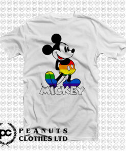 Classic Mickey Rainbow Stripes T Shirt