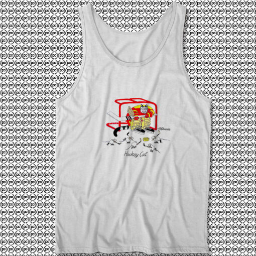 Hockey Cat And Mice Nos Kliban Crazy Tank Top