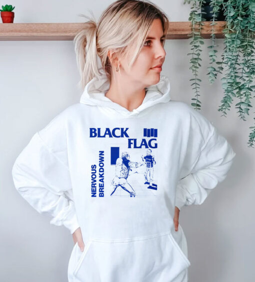 Black Flag Nervous Breakdown White Hoodie