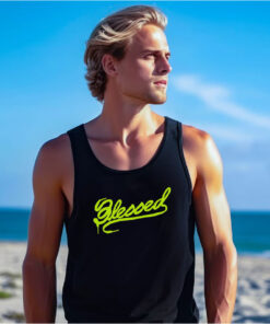 Retro Blessed Shoe Lace Logo Grinch Tank Top