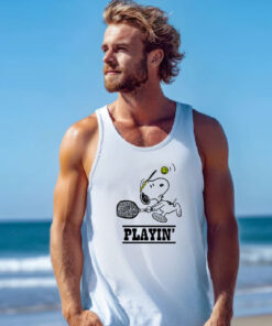 Snoopy Playing Tennis Tank Top