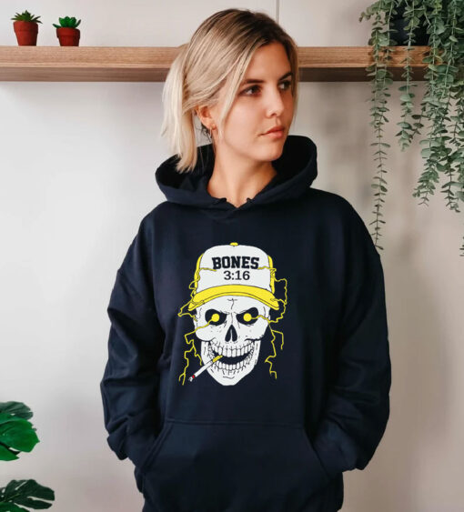 Steven Austin 3 16 Bones Smoking Skull Hoodie