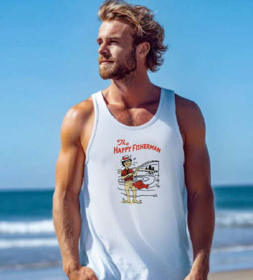 The Happy Fisherman Funny Joke Tank Top