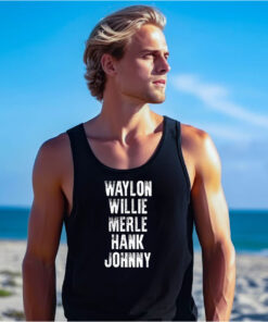 Waylon Jennings Willie Nelson Merle Haggard Johnny Cash Hank album Tank Top