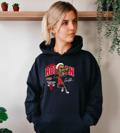 Dennis Rodman Chicago Bulls and Ness Player Hoodie