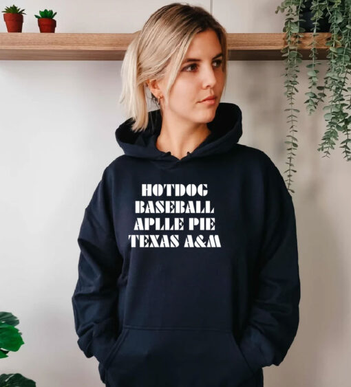 HotDog Baseball Apple Pie Texas Hoodie