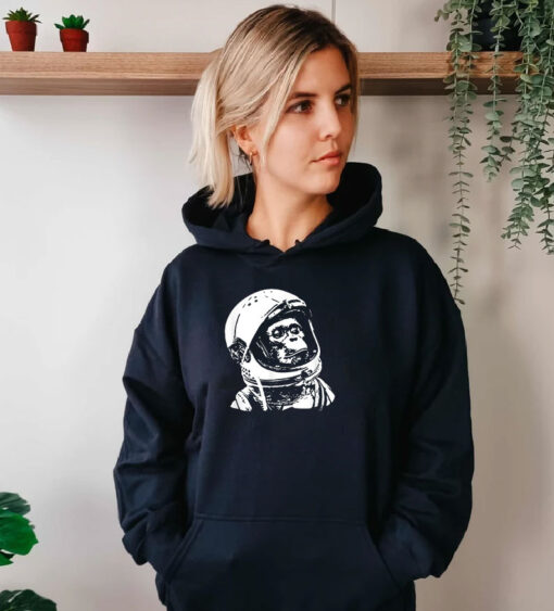 Vintage Space Travel Astronaut Monkey Hoodie