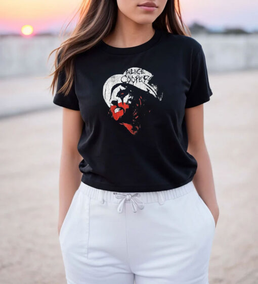 Alice Cooper Top Hat Red And White T Shirt