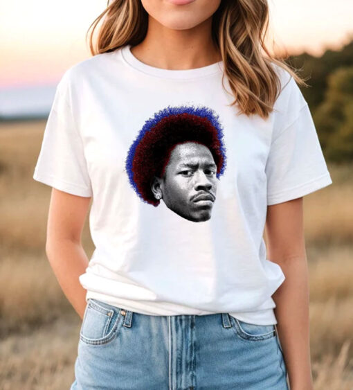 Allen Iverson Red And Blue Afro Fro T Shirt