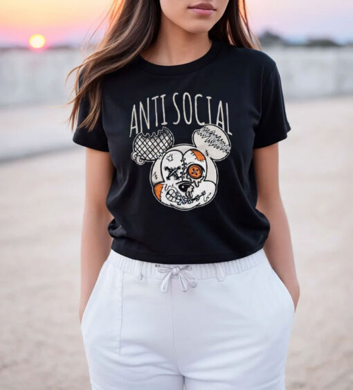 Anti Social Dripping Mickey Parody T Shirt