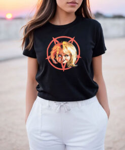 Chucky & Tiffany Pentagram Split Portrait T Shirt