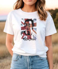 Elton John Portrait On Uk Flag T Shirt