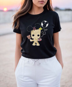 Funny Baby Groot And Mickey Ears T Shirt