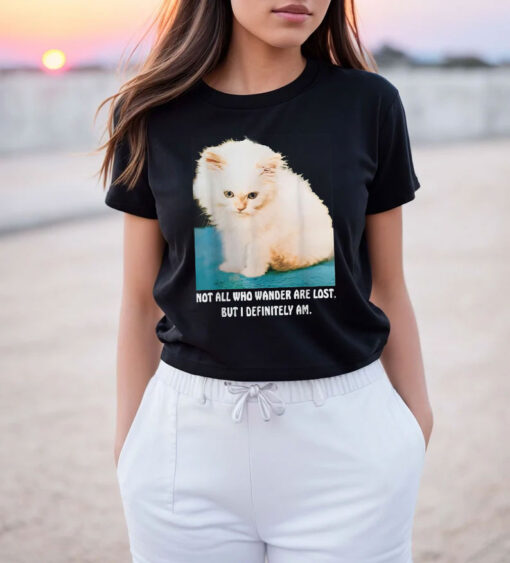 Funny Cat Not All Who Wander Are Lost T Shirt