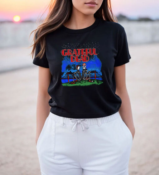 Grateful Dead Golden Gate San Francisco Skeleton T Shirt