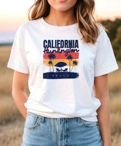 Huntington Beach California Vacation Ocean Palm T Shirt