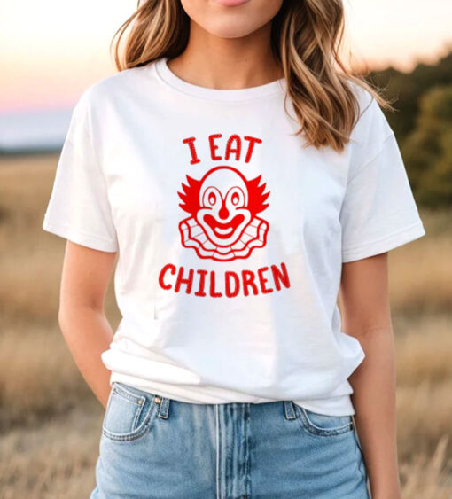 I Eat Children Evil Clown Creepy IT Scary Horror T Shirt