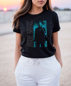 John Wick Vertical Text And Rectangle T Shirt