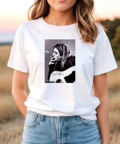 Nirvana Kurt Cobain Smoking Photo T Shirt