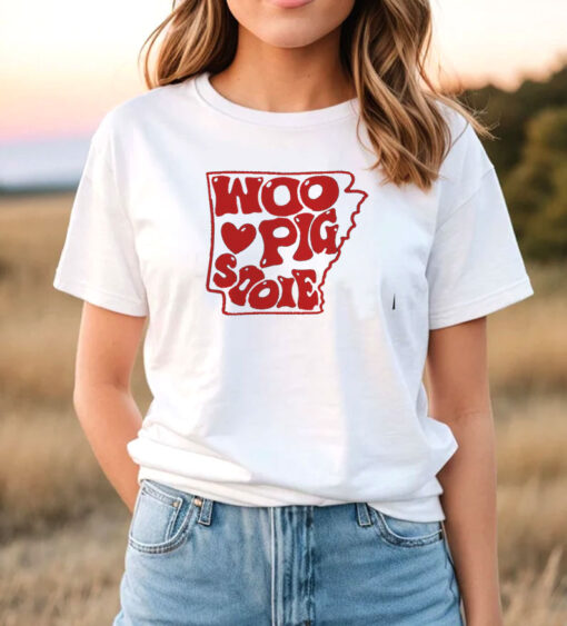 Woo Pig Sooie State Heart T Shirt