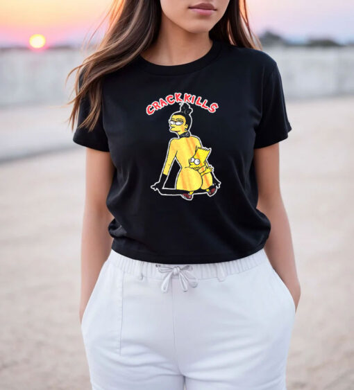 Crack Kills Bart Simpson Parody T Shirt